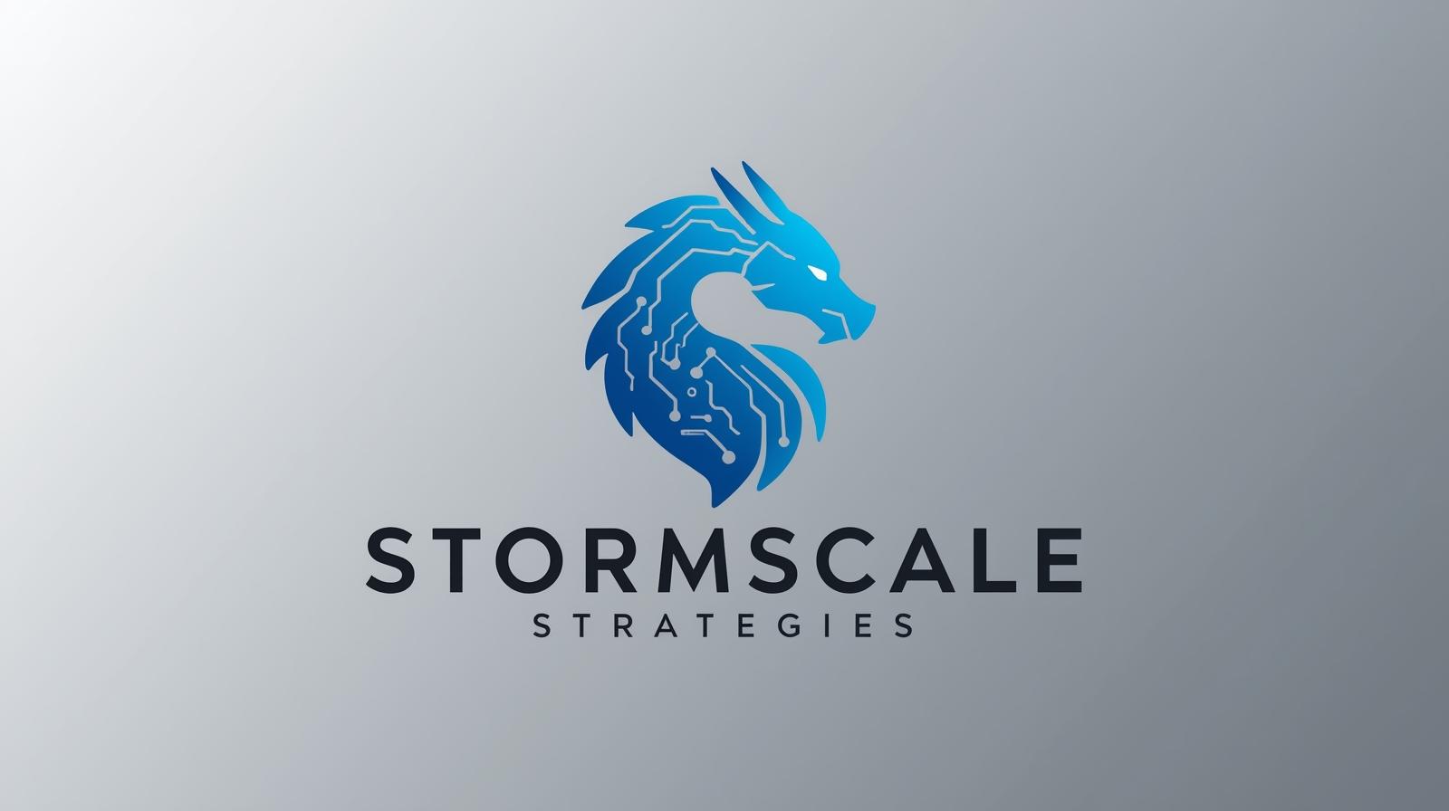 StormScale Strategies dragon logo banner